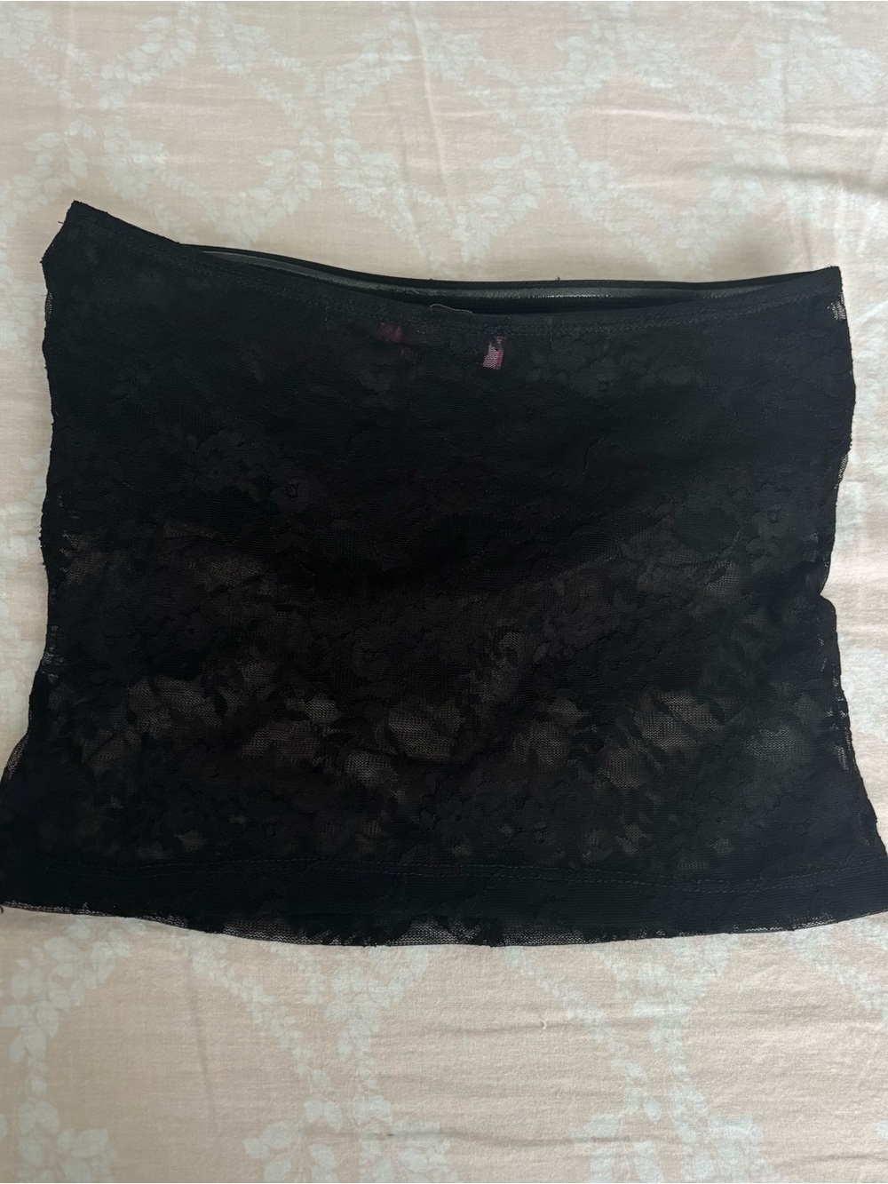 Edikted Black Lace Strapless Crop Top